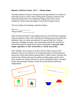 Math Sentence Frames: Geometry Set 1