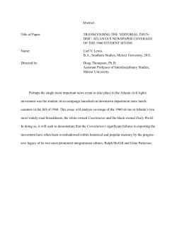 Abstract Title of Paper: TRANSCENDING THE `EDITORIAL THUN