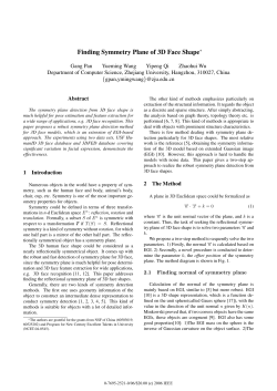 Finding Symmetry Plane of 3D Face Shape