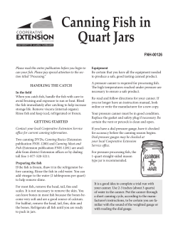 Canning Fish in Quart Jars - University of Alaska Fairbanks