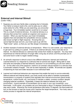 External and Internal Stimuli