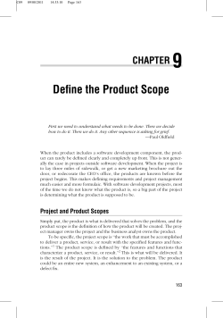 Define the Product Scope