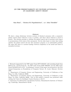 ON THE PREDICTABILITY OF COUPLED AUTOMATA