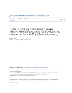 Suicide Ideation Among Individualistic and Collectivistic Cultures in