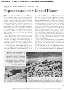 Appendix: Scholars Debate Homer`s Troy