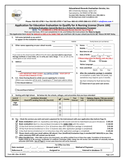 Form 100: Application for Education Evaluation