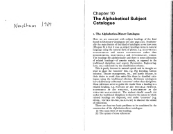 The Alphabetical Subject Catalogue