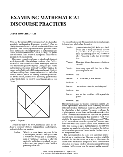 Examining mathematical Discourse practices