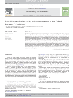 Potential impact of carbon trading on forest management in New