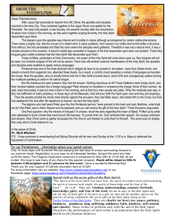 Dear Parishioners: After Jesus had ascended to