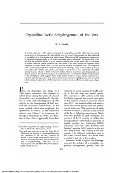 Crystalline Lactic Dehydrogenase of the Lens