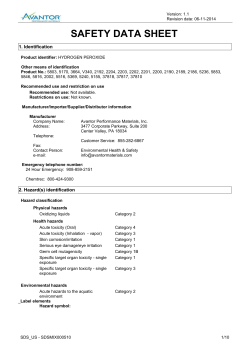 Material Safety Data Sheet - Avantor Performance Materials