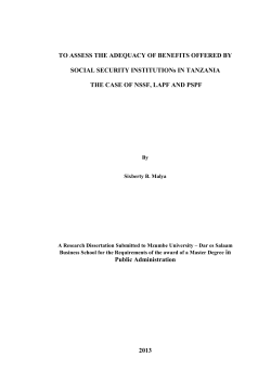 TO ASSESS THE ADEQUACY OF BENEFITS OFFERED BY SOCIAL