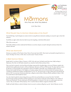 Mormons - Lutheran Hour Ministries
