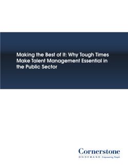 Making the Best of It: Why Tough Times Make Talent Management