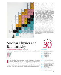 Ch 30) Nuclear Physics and Radioactivity