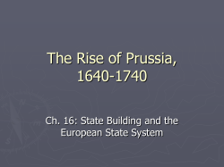 Eastern Europe in the Age of Absolutism: Brandenburg-Prussia