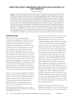 does fire affect amphibians and reptiles in eastern us oak forests?