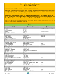 Approved Plant List - Contra Costa Water District