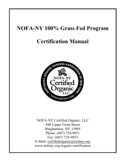 NOFA-NY 100% Grass Fed Program Certification Manual