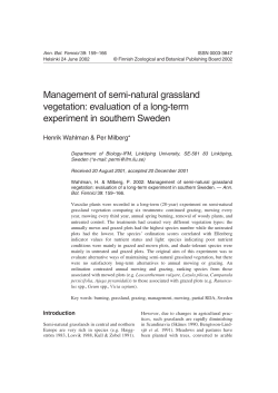 Management of semi-natural grassland vegetation: evaluation of a