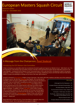 Masters Newsletter (December 2015) - Issue 01