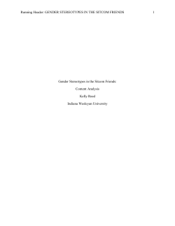 Gender Stereotypes in the Sitcom Friends
