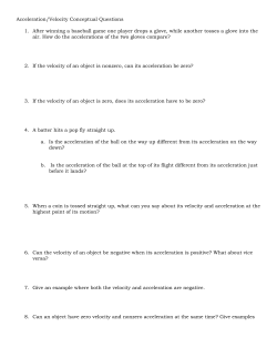 Acceleration/Velocity Conceptual Questions