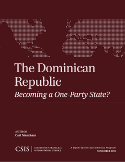 The Dominican Republic: Becoming a One