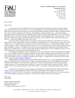 May 25, 2014 Dear Parents - Florida Atlantic University