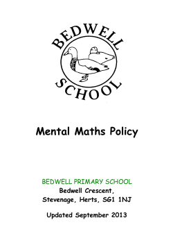 Mental Maths Policy - Bedwell Primary School