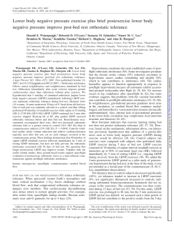 Lower body negative pressure exercise plus brief postexercise