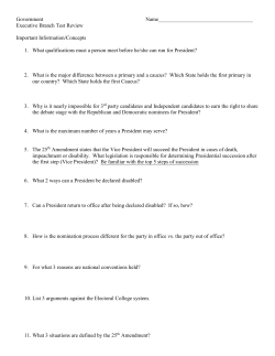 Executive Branch Test Review