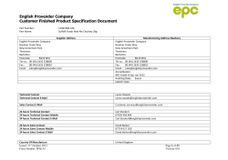 English Provender Company Customer Finished Product