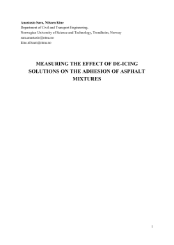 measuring the effect of de-icing solutions on the adhesion of