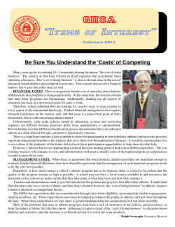 Be Sure You Understand the `Costs` of Competing