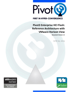 Pivot3 Reference Architecture for VMware View Plan