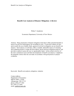 Benefit-Cost Analysis of Disaster Mitigation