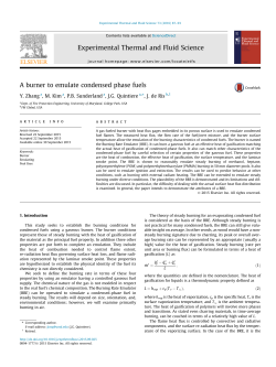 A burner to emulate condensed phase fuels