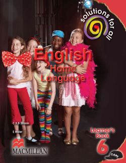 Solutions for all English Home Language: Grade 6 Learner`s Book