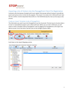 Importing a list of Visitors into the PassagePoint Client