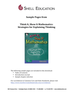 Sample Pages from Think It, Show It Mathematics
