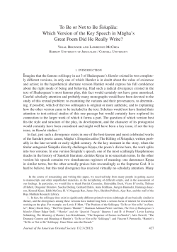 To Be or Not to Be Śiśupāla: Which Version of the