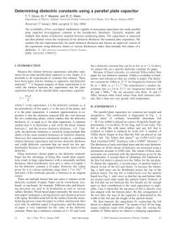 Determining dielectric constants using a parallel plate capacitor