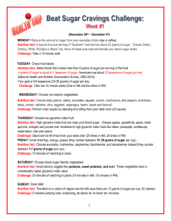 Beat Sugar Cravings Challenge Card