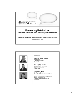 Presentation - Society of Corporate Compliance and Ethics
