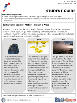Background: States of Matter &ndash; It`s Just a Phase