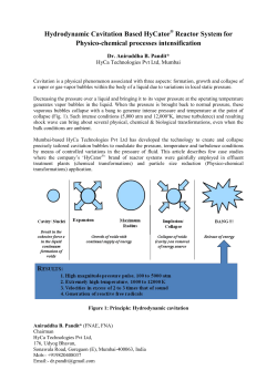 Hydrodynamic Cavitation Based HyCator Reactor System for