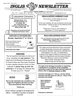 inglis newsletter