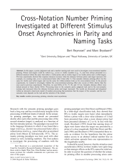 Cross-Notation Number Priming Investigated at - crr